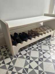 Montessori Scalloped Children's Toy Bench Or Shoe Rack