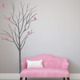Baby Room Designs Realistic Winter Tree With Birds Stick On Wall Art Sticker Decals By Decalisland -Winter Decal Sd 052 - thumbnail 3