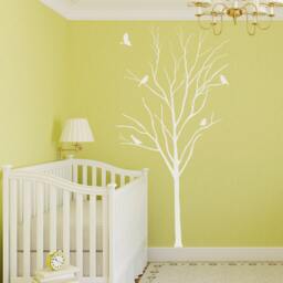 Baby Room Designs Realistic Winter Tree With Birds Stick On Wall Art Sticker Decals By Decalisland -Winter Decal Sd 052 - thumbnail 2