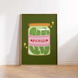 Pickles Print Poster, Living Room Wall Print, Bedroom Decor, Typography Art Dopamine Bar Kitchen Portrait - thumbnail 3