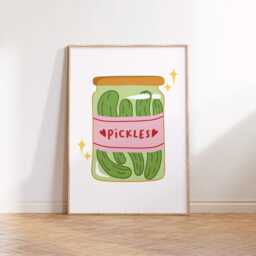 Pickles Print Poster, Living Room Wall Print, Bedroom Decor, Typography Art Dopamine Bar Kitchen Portrait - thumbnail 2