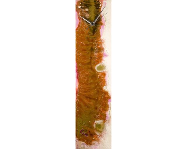 Abstract Glass Art Modern Wall Clock Fathers Day Gift, Unusual Mantle With Lighting, Clocks For Or Office Desk On Etsy - image 1
