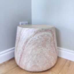 Organic Tripod Side Table - Natural Stone Effect End Living Room Accent Furniture - thumbnail 2