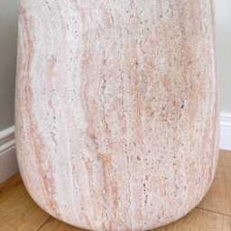 Organic Tripod Side Table - Natural Stone Effect End Living Room Accent Furniture - thumbnail 4
