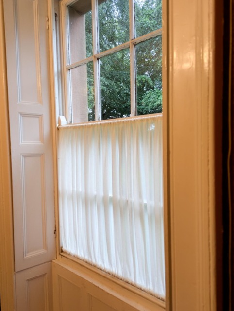 100% Cotton Sheer Caf?? Curtain, Top & Bottom Rod Pocket, Max Length 130cm - image 1