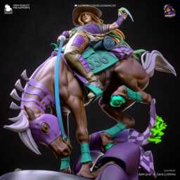 Golden Spin Cavalier - Anime Western Rider Cowboy Knight Gyro Resin Figure 16K - thumbnail 3
