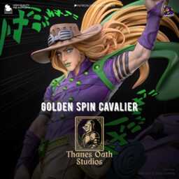 Golden Spin Cavalier - Anime Western Rider Cowboy Knight Gyro Resin Figure 16K - thumbnail 1