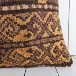 Vintage Turkish Kilim Pillow Cover Bohemian Accent Cushion - 16x16 - thumbnail 2