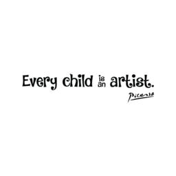 Every Child Is An Artist Wall Decal, Picasso, Vinyl - Multiple Colors, Sizes & Quantities Available - thumbnail 3