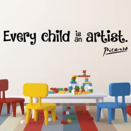 Every Child Is An Artist Wall Decal, Picasso, Vinyl - Multiple Colors, Sizes & Quantities Available - thumbnail 2