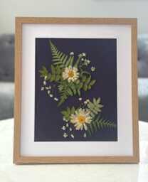 Dried Flower, Natural Glass Frame 30x35cm Wall Art