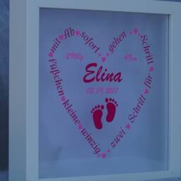 Illuminated Picture Frame Personalized - Birth, Baptism, Gift - thumbnail 2