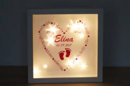 Illuminated Picture Frame Personalized - Birth, Baptism, Gift - thumbnail 1