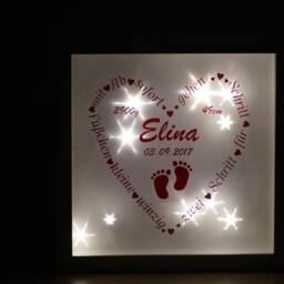 Illuminated Picture Frame Personalized - Birth, Baptism, Gift - thumbnail 3