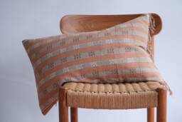 Handwoven Lumbar Pillow Cover Brown Grey Karen Tribal Design - thumbnail 1