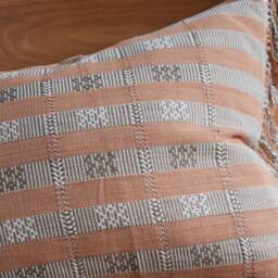 Handwoven Lumbar Pillow Cover Brown Grey Karen Tribal Design - thumbnail 2