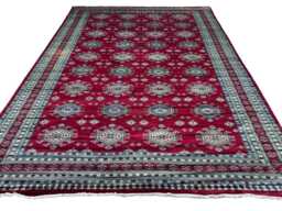 9x12 Red Color Bokhara Rug - 2.75x3.65 Bedroom Luxury Area Turkish Fine Quality Afghan - thumbnail 1