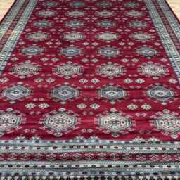 9x12 Red Color Bokhara Rug - 2.75x3.65 Bedroom Luxury Area Turkish Fine Quality Afghan - thumbnail 2