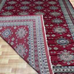 9x12 Red Color Bokhara Rug - 2.75x3.65 Bedroom Luxury Area Turkish Fine Quality Afghan - thumbnail 4