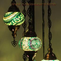 5 Ball Turkish Mosaic Floor Lamp With Large Globes, Lambader - thumbnail 3