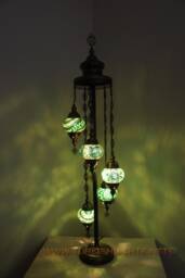 5 Ball Turkish Mosaic Floor Lamp With Large Globes, Lambader - thumbnail 1
