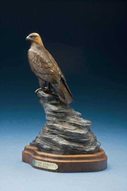 On The Lookout - Golden Eagle Bronze Wildlife Raptor Bird By Jerry Simchuk Art Studio - image 1