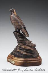 On The Lookout - Golden Eagle Bronze Wildlife Raptor Bird By Jerry Simchuk Art Studio - thumbnail 2