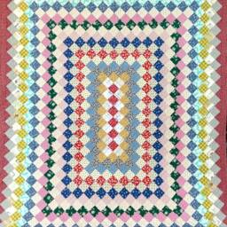 Handmade Twin Quilt & Pillow Sham Set - Vintage Feed Sack Look - thumbnail 2