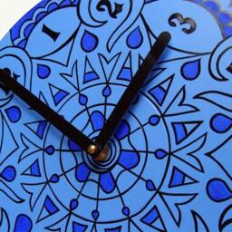 Jewel Tone Clock in Palace Blue - Bohemian Home Decor Psychedelic Geometric Eco Friendly Gift Made From Recycled Vinyl Record - thumbnail 3