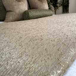 Elegant Gold Bed Runner, Cover, Luxury Throw Scarf Comforter, Double - King Size Bedcover Bedding Blake - thumbnail 2