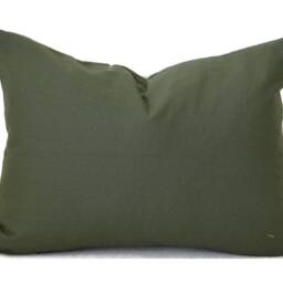 Indoor Pillow Covers With Zipper, Washable, Quick Ship, Dark Green Cotton Solid Boxwood - thumbnail 3