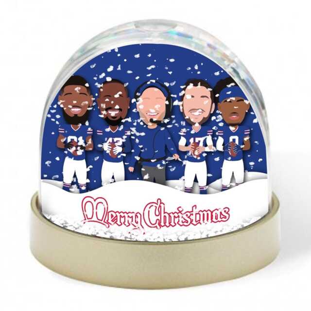 Bills 2024-25 Vector Heroes Christmas Snow Globe American Football Great Gift For Buffalo Fans