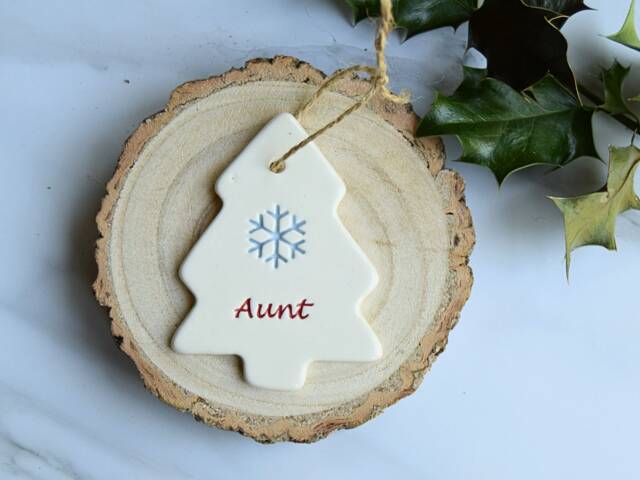 Aunt, Handmade Ceramic Aunt Christmas Tree, Decoration For Gift - image 1