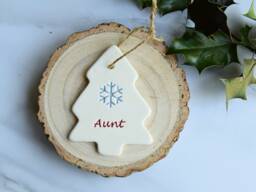 Aunt, Handmade Ceramic Aunt Christmas Tree, Decoration For Gift - thumbnail 1