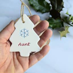 Aunt, Handmade Ceramic Aunt Christmas Tree, Decoration For Gift - thumbnail 2