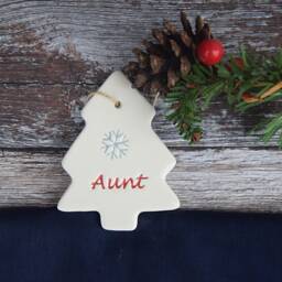 Aunt, Handmade Ceramic Aunt Christmas Tree, Decoration For Gift - thumbnail 3