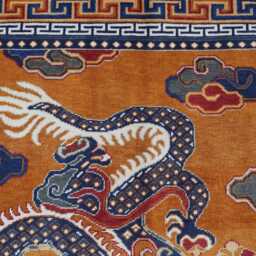 4'5x8 Ft Pictorial Rug, Dragon Phoenix Chinese Style Hand Knotted Veg Dyes Wool Afghan Handmade One Of A Kind Art Bedroom Rug - thumbnail 4