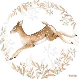 Fawn Wall Sticker Botanical Woodland Nursery Decor - thumbnail 1