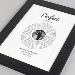Personalised Song Lyrics Print - First Dance With Photo Wedding Anniversary Gift Custom Music Keepsake Va068 - thumbnail 3