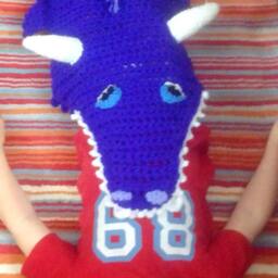 Crochet Dragon Blanket, Snuggle Sack Cocoon, Handmade UK - thumbnail 3