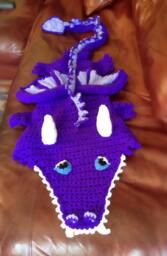 Crochet Dragon Blanket, Snuggle Sack Cocoon, Handmade UK