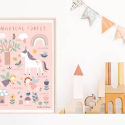 Magical Forest Girls Wall Art - Wall Children's Prints Illustration - thumbnail 2