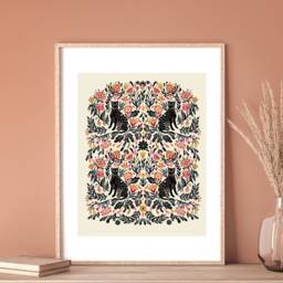 Folk Leopards Side Eye Art Print - Cat Painting Wall By Christine De Carvalho - thumbnail 3