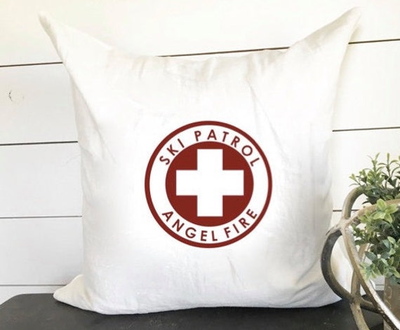 Personalized Ski Patrol Pillow Cover 18 X // Decor/Accent Throw Winter Sign Gift