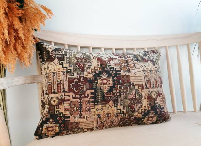 Large Lumbar Pillow Cover, 16x24 Woven Upholstery Luxury Pillow Cover Decorative - image 1
