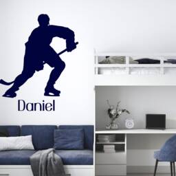 Personalized Ice Hockey Player Wall Decal Custom Sports Decor 4399 - thumbnail 3
