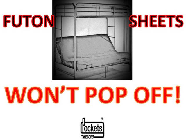 Won't Pop Off Futon, Full Size Sheets, Turquoise, Royal Blue, Navy Blue - image 1