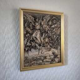 "Saint Michael Versus The Dragon - Albrecht D??rer, 1498 Framed Handmade Reproduction On Canvas 8""x10" - thumbnail 2