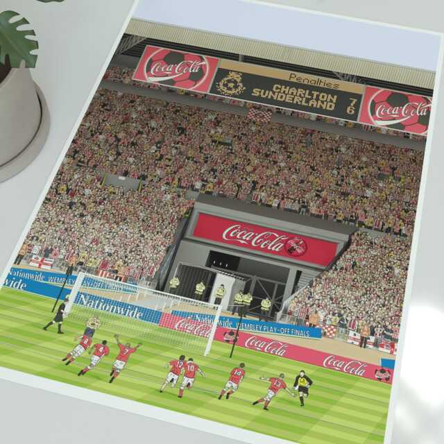 Charlton Athletic Play-Off Final 1998 Illustrated Art Print - Clive Mendonca Poster Gift - image 1