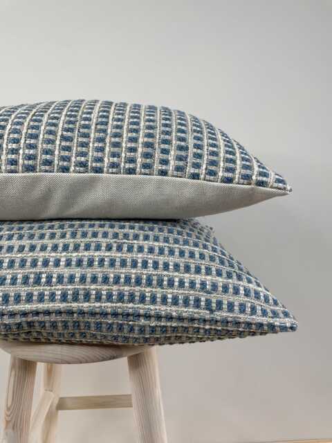 Harlow - Ink - Gilman Blue Woven Yarn Weave Handmade Cushion Cover - image 1